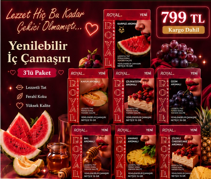 Lezzetli yenilebilir iç çamaşırı 3'lü paket